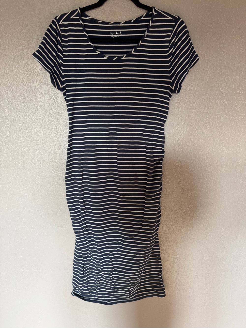 Ingrid & Isabel Navy and White Striped Maternity Dress